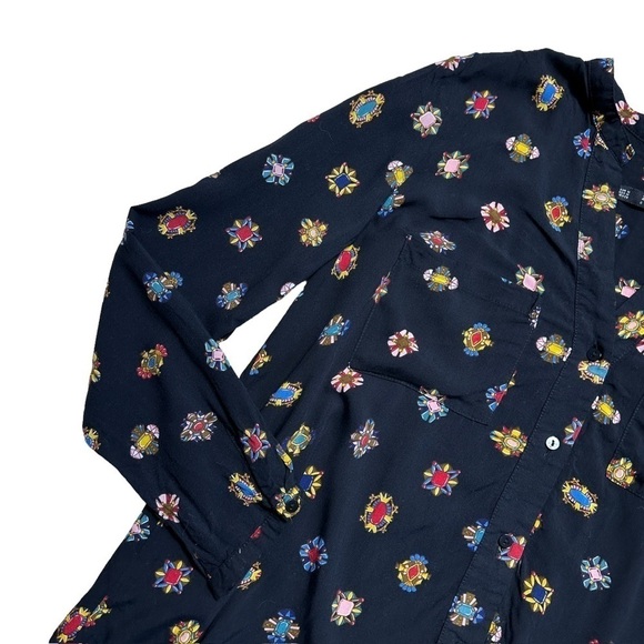 Zara Basic Button Down Black Long Sleeve Blouse US Medium - Picture 4 of 9